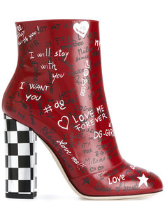 graffiti printed ankle boots Dolce &amp; Gabbana