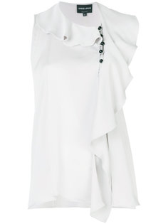 ruffle detail top Giorgio Armani