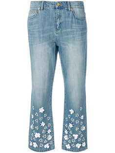 укороченные джинсы с декором из цветов Michael Kors