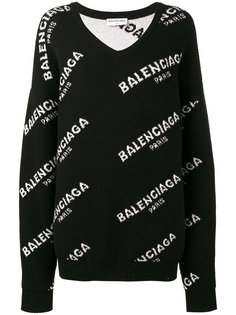 джемпер с узором из логотипов Balenciaga