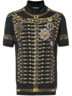 рубашка-поло с принтом офицерского мундира Dolce &amp; Gabbana