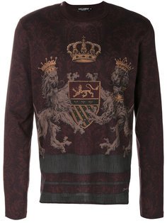 топ с принтом герба Dolce &amp; Gabbana