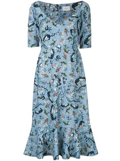 embroidered flared midi dress Erdem