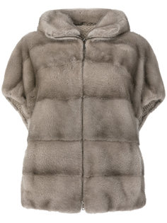 shortsleeved hooded fur jacket Manzoni 24