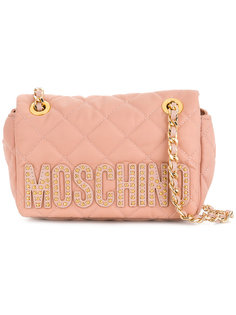 studded logo shoulder bag Moschino