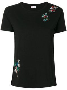 футболка с цветочной вышивкой Red Valentino