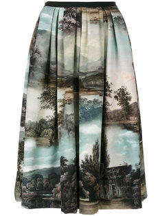 плиссированная юбка-миди с принтом пейзажа Antonio Marras