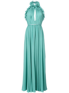 ruffle trim halter maxi dress Elie Saab