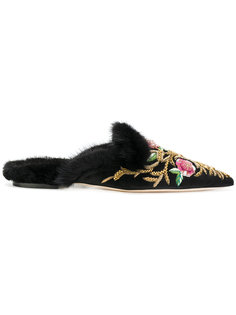 декорированные мюли Alberta Ferretti