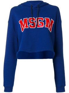 укороченная толстовка с логотипом  MSGM