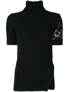 lace insert turtleneck blouse Nº21