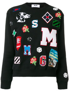 толстовка с нашивками MSGM