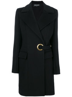 eyelet belted coat Balmain