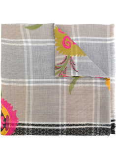 woven floral check scarf  Etro