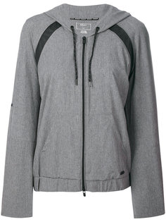 mesh inset zipped hoodie DKNY