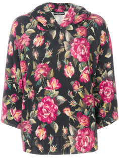 rose printed hoodie Dolce &amp; Gabbana