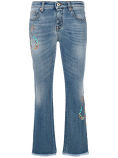 укороченные джинсы с вышивкой Roberto Cavalli