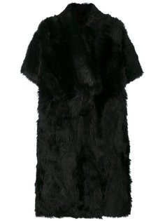 button up fur coat Blancha