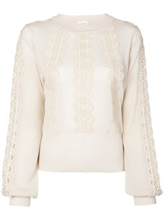 lace insert semi-sheer blouse Chloé