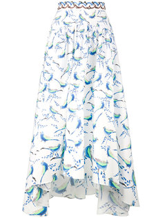 асимметричная юбка с рисунком из птиц Peter Pilotto