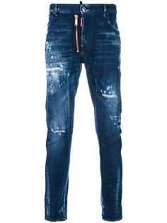 зауженные джинсы с потертостями Dsquared2