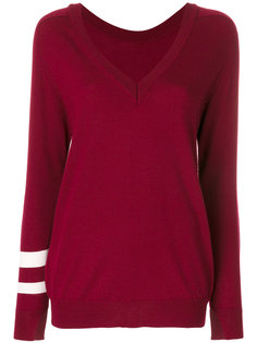 striped sleeve V-neck sweater Erika Cavallini