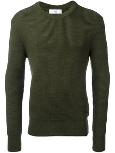 свитер вязки в рубчик с круглым вырезом Ami Alexandre Mattiussi