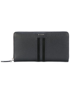 кошелек на молнии с полосками и логотипом Bally