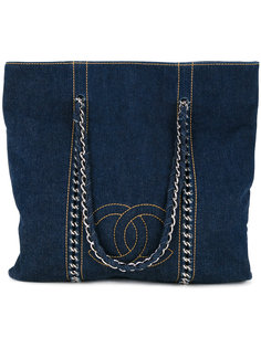 сумка-тоут с цепочкой и логотипом CC Chanel Vintage