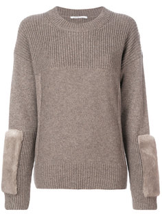 fur patch sweater Agnona