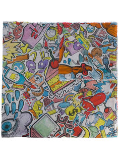 cartoon print scarf Faliero Sarti
