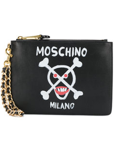 клатч с черепом Moschino