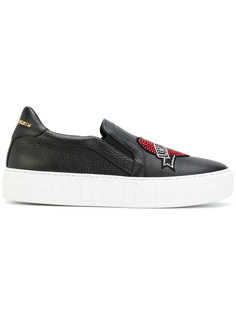кроссовки с отделкой в виде сердца  Philipp Plein