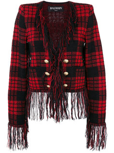 checkered military jacket Balmain