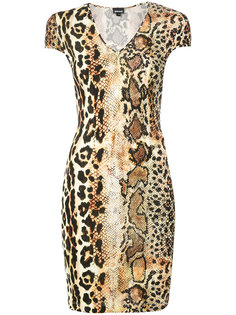 облегающее платье с рисунком под змею Just Cavalli