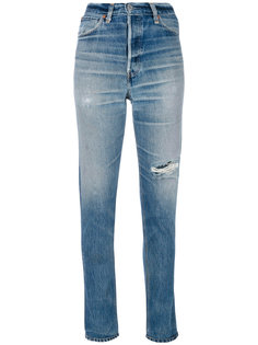 джинсы скинни с эффектом поношенности Re/Done