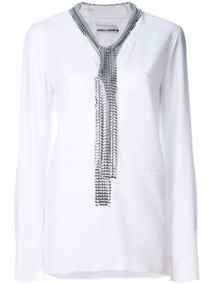 блузка со съемными металлическими завязками Paco Rabanne