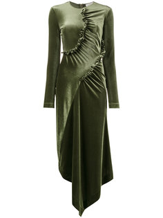 асимметричное платье с рюшами Preen By Thornton Bregazzi