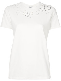 heart and faux pearl embellished T-shirt Twin-Set