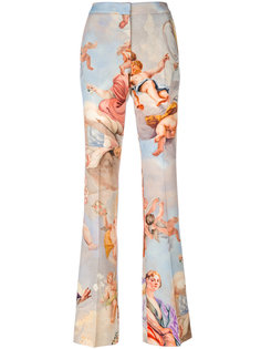 Fresco print flared trousers Moschino