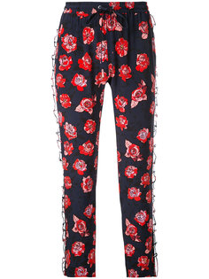 rose print frill trim trousers Markus Lupfer