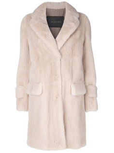 flap pockets fur coat Blancha