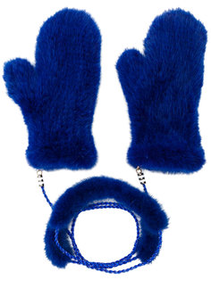 fur mittens with chain link Liska