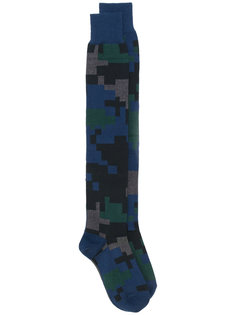 geometric intarsia knee socks Sacai