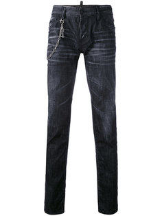 прямые джинсы с цепочкой Dsquared2