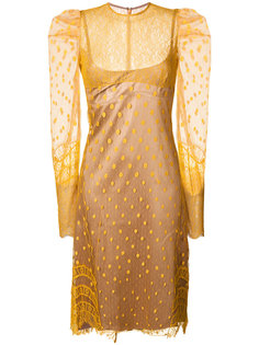 полупрозрачное платье с пышными рукавами Nina Ricci