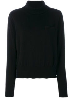 roll neck contrast back sweater Sacai