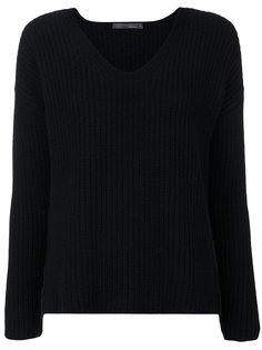 ребристый трикотажный топ с V-образной горловиной Incentive! Cashmere
