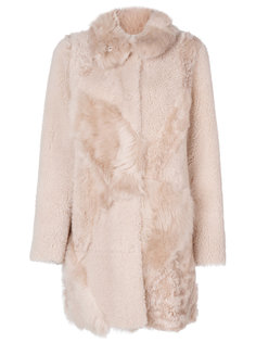 furry detail buttoned up coat Drome