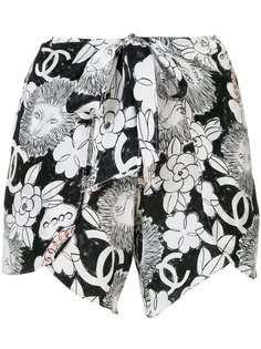 шорты с цветочным принтом  Chanel Vintage